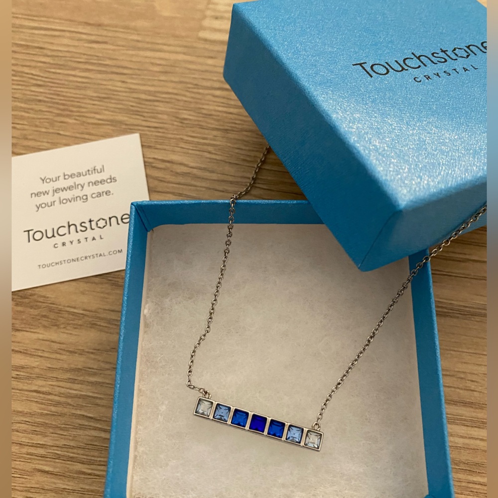 Touchstone Crystal Sapphire and Silver Necklace